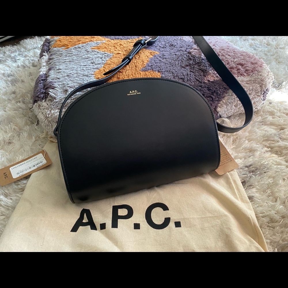 NWT A.P.C. Demi Lune Bag - full size - black